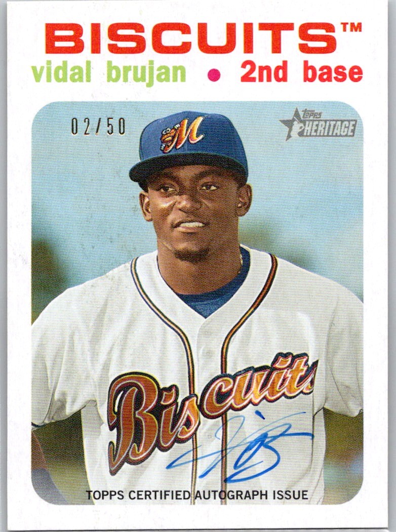 2020 Topps Heritage Minor League Real One Auto White #ROA-VB Vidal Brujan #/50