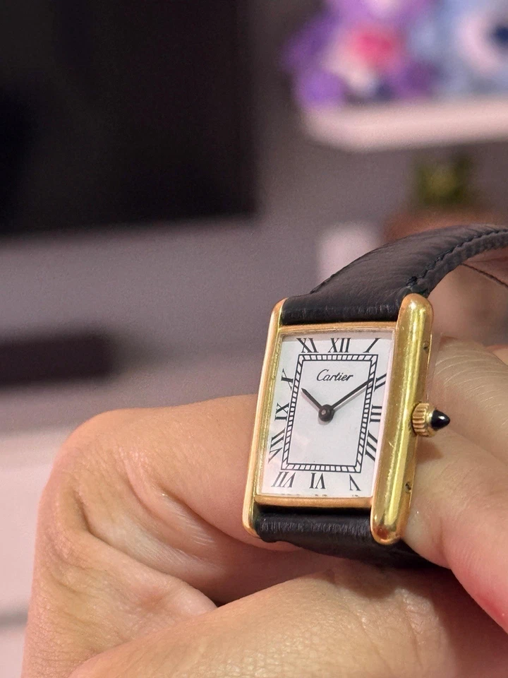 Cartier Pre-Must Tank Ref. 15705 - baño en oro - Circa 1970s - Cuerda manual - Imagen 2 de 4