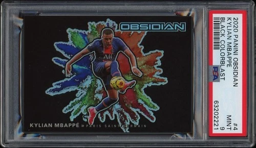 2020 Panini Obsidian Soccer Kylian Mbappe Black Color Blast PSA 9 Mint