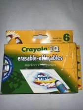 Vintage Crayola Erasable Markers w/ Erasers Discontinued 2004 New
