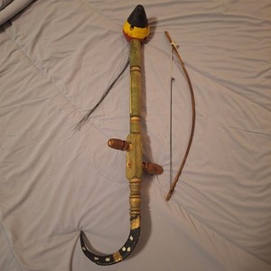 Egyptian Rabab Folk Lute Fiddle Wood String Instrument Decor Souvenir