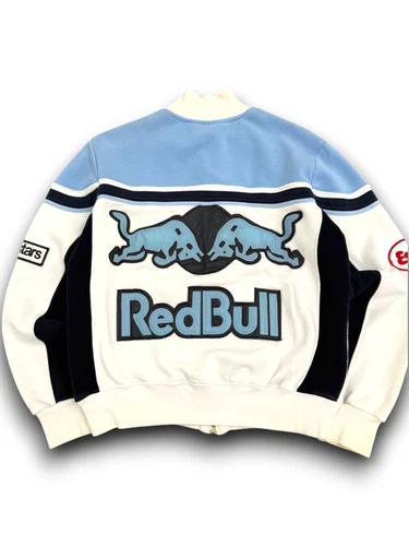Vintage Red Bull Racing Biker Jacket Sweatshirt Motul Ducati Patches Y2K Hype image 2