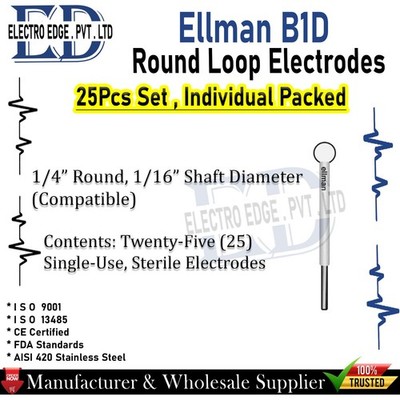 Ellman Surgitron B1D- Round Loop Electrode -Twenty-Five (25)Tungsten Tips CE/FDA