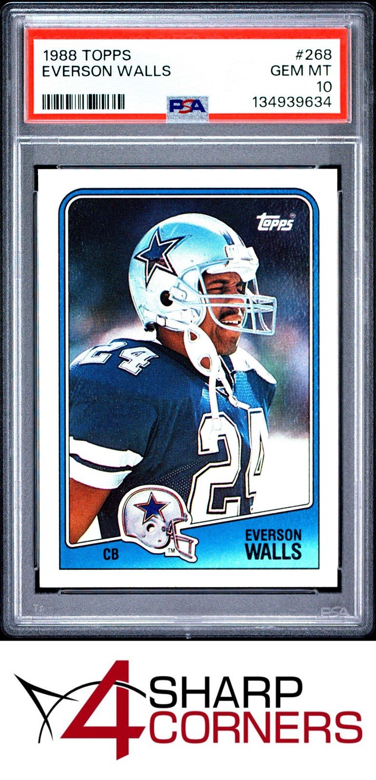 1988 TOPPS #268 EVERSON WALLS COWBOYS PSA 10