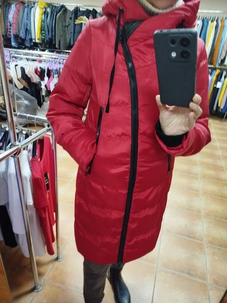 Women Coat Red Polyamide 36 / S / 44