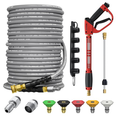 #ad #ad 5000PSI Pressure Washer Gun and Hose Kit 100FT Kink Resistant Steel Braided ... $217.60