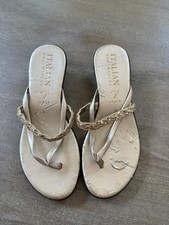 Italian Shoemakers Gold Metallic Sandals Women s Size 7 Made in Italy
