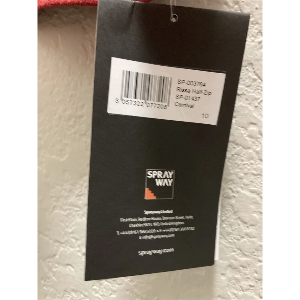 Sprayway Rissa Media Cremallera Mujer Talla 10 Rojo Carnaval Manga Larga Capa Base Foto 3 de 4