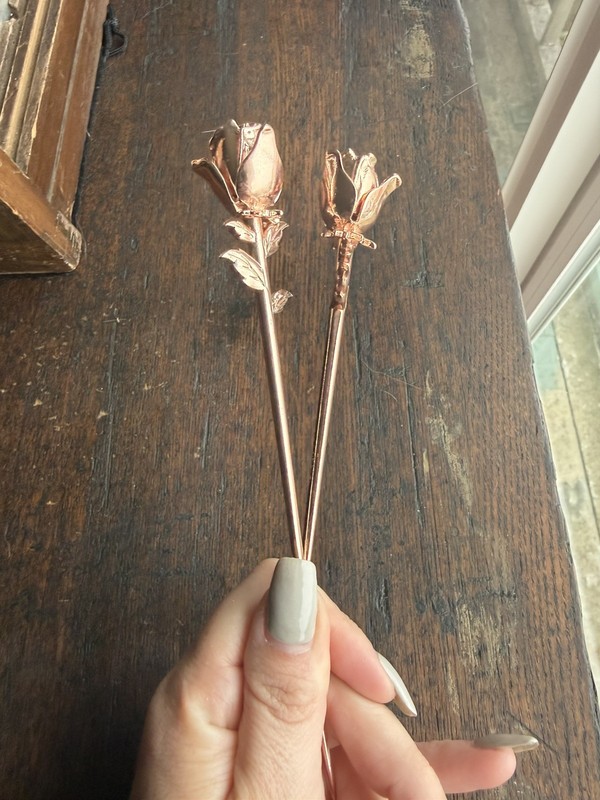 Disney Loungefly Beauty And The Beast Hair Sticks Rose Gold