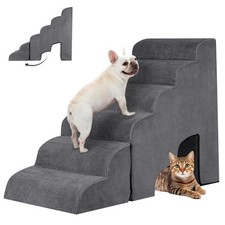 29" H Dog Stairs for Small and Medium Dogs 6-Step Ramps for High Beds and Cou...