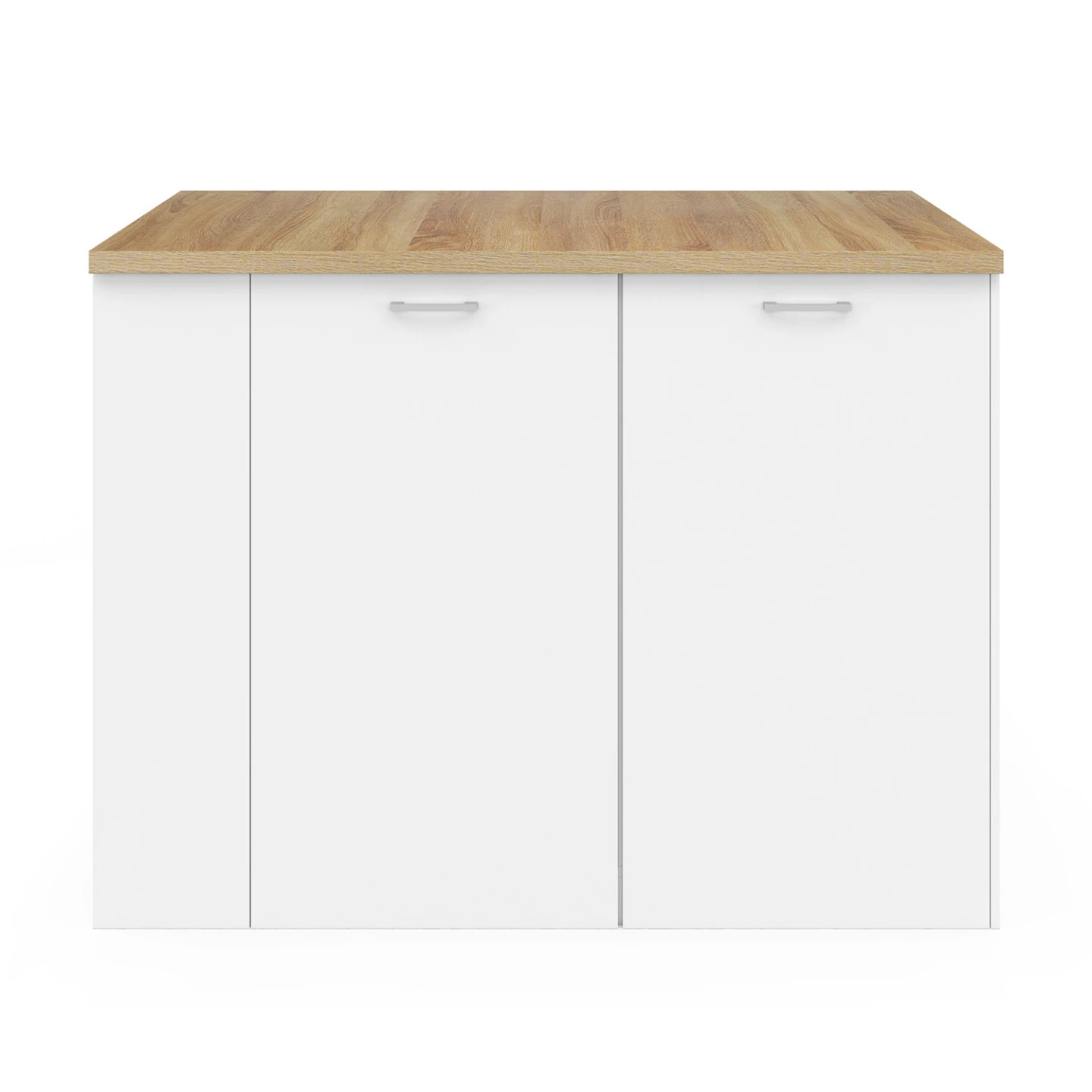 Ilot central TIBO meuble de cuisine blanc buffet de rangement - 3