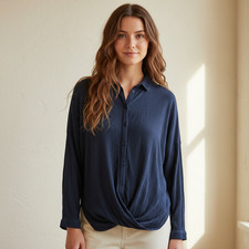 BDG Urban Outfitters Tunic Top Blue Drape Boho Coastal Indie Whimsigoth S