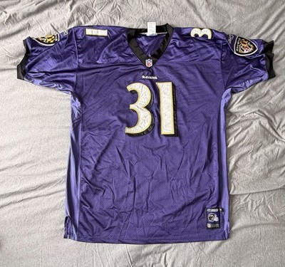 Authentic Reebok Helmet Tag Baltimore Ravens Jamaal Lewis Jersey Size 56
