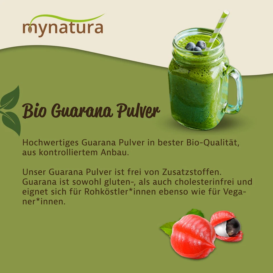 Mynatura Bio Guarana Pulver schonend verarbeitet 250g Beutel - Bild 3 von 4