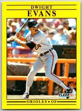 ⚾ 1991 Fleer Update #U-2 Dwight Evans Baltimore Orioles