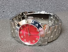 Marc By Marc Jacobs Red Dial Stainless Steel Ladies  Watch MBM3333