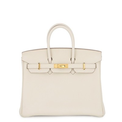 HERMES Birkin Size 25 Togo Leather Craie