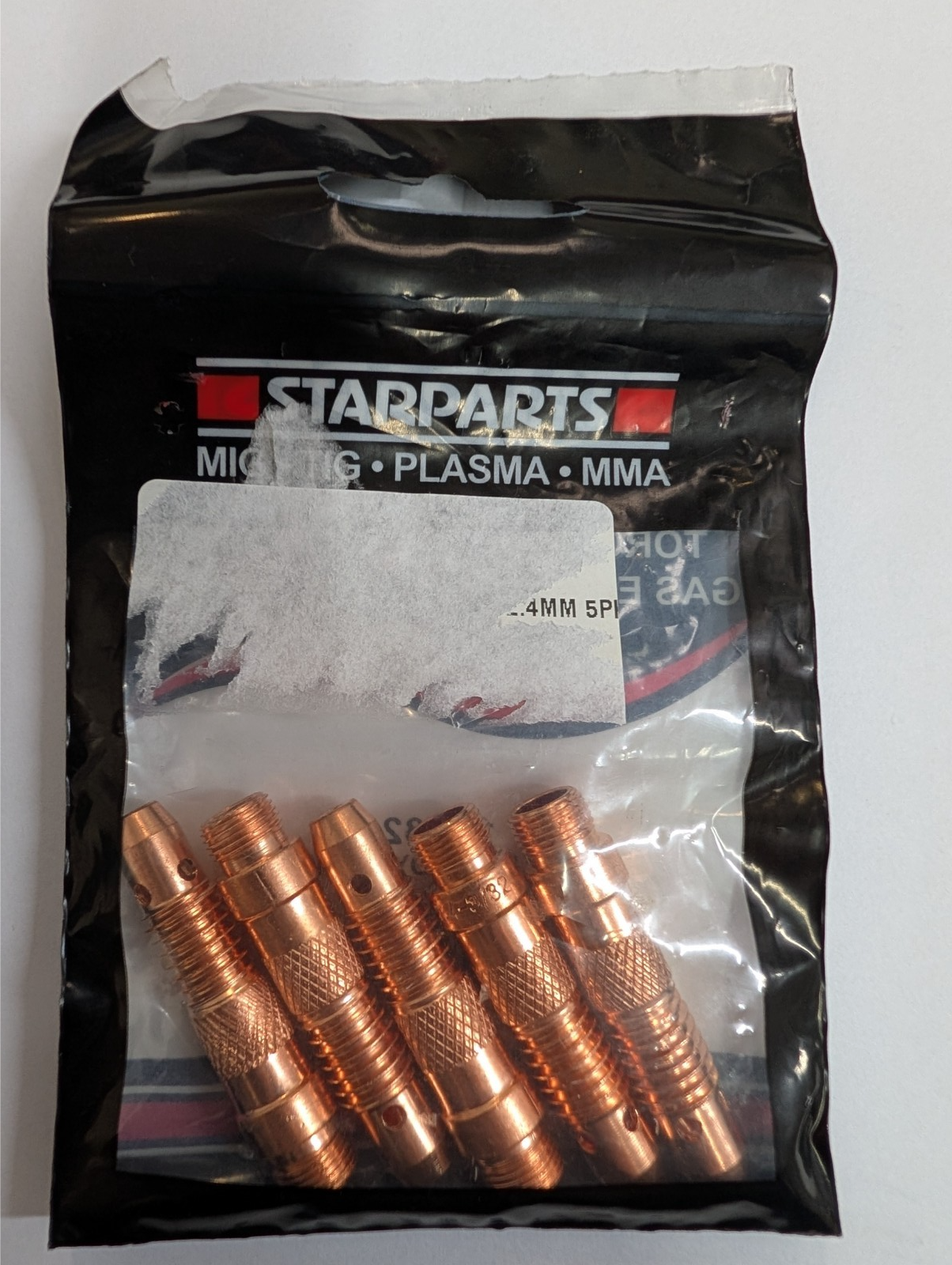 Pack of 5 × 10N31# collet bodies, suitable for TIG torches WP17, WP18, WP26
