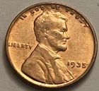 1935 Lincoln Wheat Cent Original Red Surfaces Strong Eye Appeal BN620