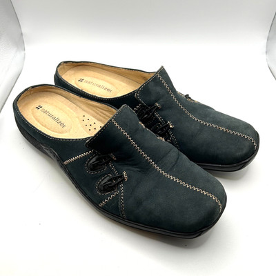 Naturalizer Danae Slip On Mule Flat Shoes Womens 8 Blue Suede Comfort Cushioned