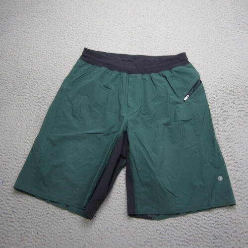 Lululemon Shorts Uomo Verde Performance Palestra Corsa Allenamento Assert - Foto 2 di 11