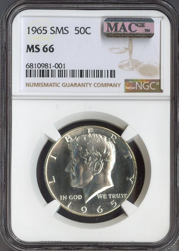 1965 Kennedy Silver Half Dollar NGC MS66 SMS MAC Quality