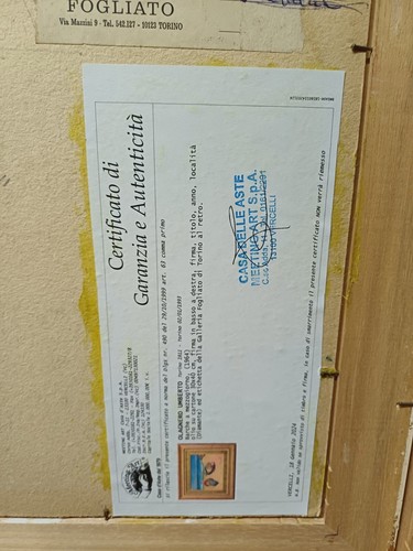 UMBERTO OLAGNERO OLIO SU CARTONE BARCHE A MEZZOGIORNO DIAMANTE CALABRIA 63X53 CM - Foto 10 di 10