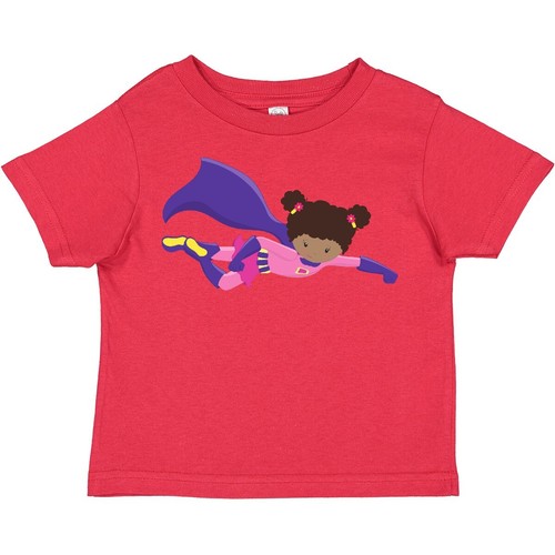 Inktastic African American Girl, Cape, Superhero Girl Toddler T-Shirt Black Cute