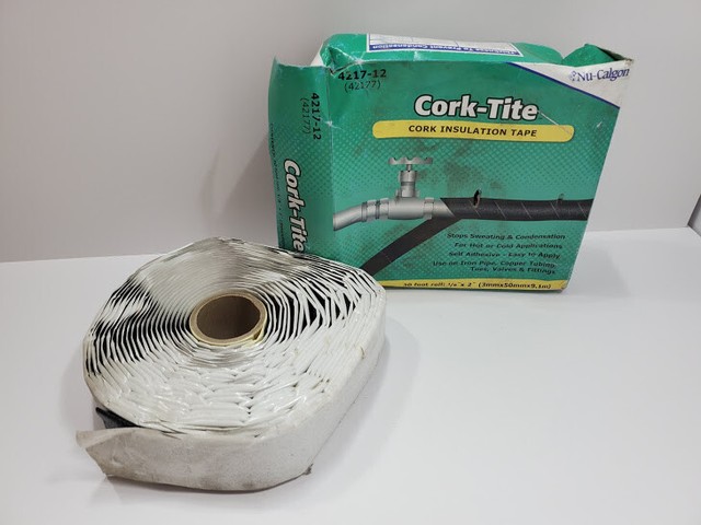 Nu-Calgon 4217-12 Black Cork-Tite Insulation Self Adhesive Tape 2/" x 30/'