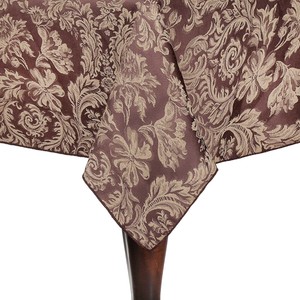 Brown-Damask-Tablecloth-Square-cotton-blend-4-sizes