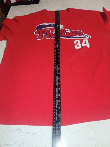 Philadelphia Phillies Roy Halladay Xl Mens Red Double-sided Graphic Logo Tshirt - Picture 10 of 11