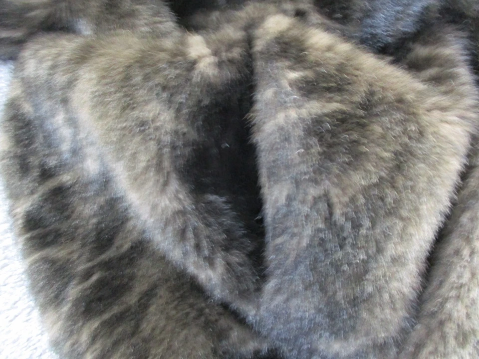 Gabardina vintage Charles Klein para mujer de piel sintética talla 13/14 marrón forrada años 80 EE. UU. Foto 2 de 4