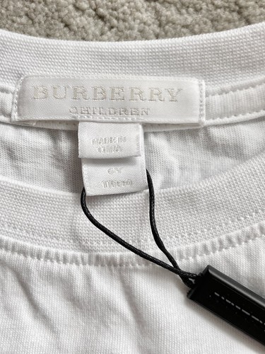 BURBERRY⚡️NWT Girl's "Fiona" embroidered face logo white tee shirt size 6Y NEW - Picture 4 of 11