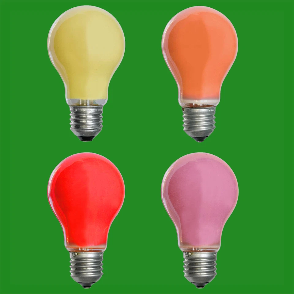 CROMPTON 6x 25W Coloured GLS Dimmable Light Bulbs, ES, E27, Party, Disco, Festoon Lamps