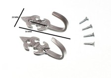 Embrasse Rideau Tenir Crochets Fleur de Lys Mat Chrome + Vis 60mm 100 Paires