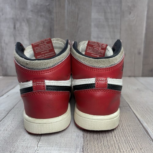 Air Jordan 1 Retro High OG PS Kids 13.5C Chicago Lost & Found Leather Red White - Picture 10 of 16