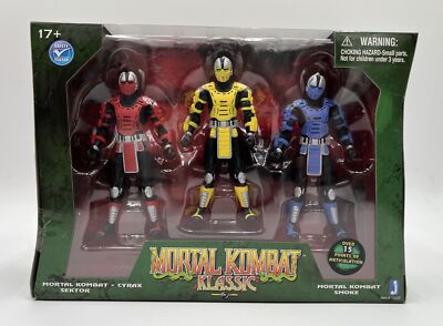 MORTAL KOMBAT KLASSIC CYRAX SEKTOR SMOKE ROBOT 3 PACK FIGURE SET