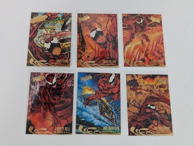 1995 Fleer Ultra Marvel Spider-Man Carnage San Francisco, Hollywood and more 5pc