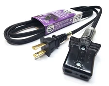 New 6' Vintage Appliance Replacement Power Cord 11/16" Center To Center Contacts