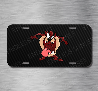 Taz Tasmanian Devil Looney Tunes Cartoon License Plate Front Auto