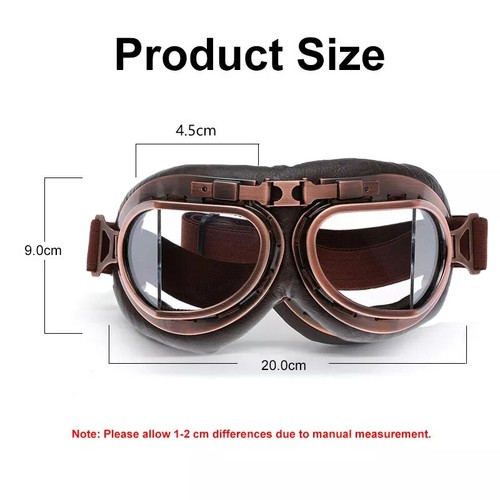 Vintage Motorcycle Goggles Leather ATV Racing Dirt Bike Motocross Racing Glasses - Picture 8 of 20