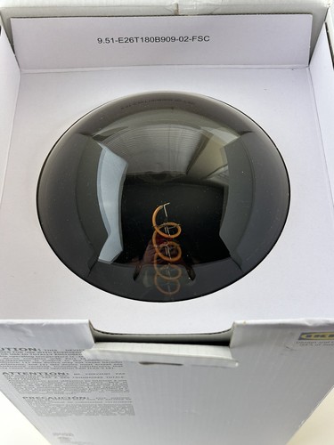 IKEA ROLLSBO LED Bulb E26 160 Lumen Dimmable Tube-Shaped/Brown-Black Glass 7" - Picture 4 of 5