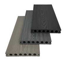 3.6m Premium Composite Decking Board  3 Colours, Woodgrain, Round Hole.