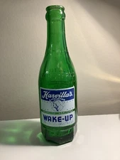 HARVILLA’S Wake Up 7oz Embossed ACL Soda Bottle John Harvilla Minersville, PA 🥤