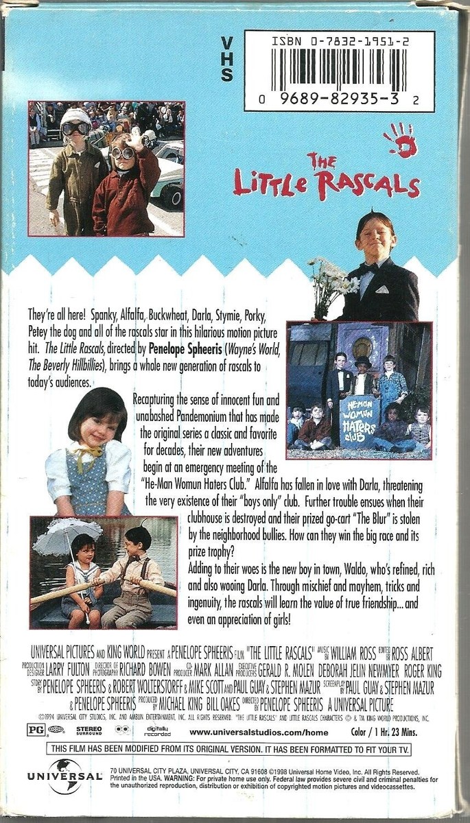 The Little Rascals VHS 1998 Travis Tedford Bug Hall Brittany
