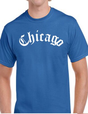 Chicago Old English T-Shirt Arch Windy City ChiTown Thug Chitown Tee All Colors