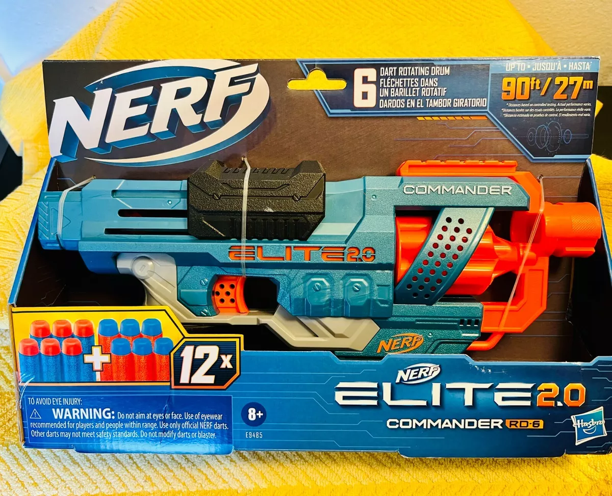 Shop Nerf Elite 2.0 Commander Rd-6 Blaster, 12 Darts, 6-Dart