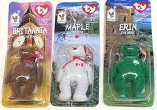 McDonalds Ty Beanie Babies 1999 Britannia, Maple, Erin Bears, New