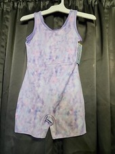 NEW Cat  Jack Girls' Purple Pastel Tie-Dye Biketard Size 8 Leotard