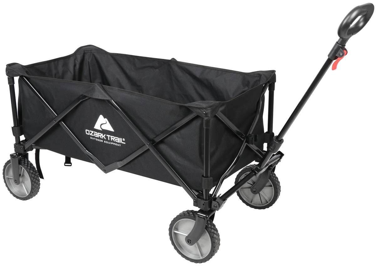 Ozark Trail Multi-Purpose Big Bucket Cart Black Wagon Telescopic